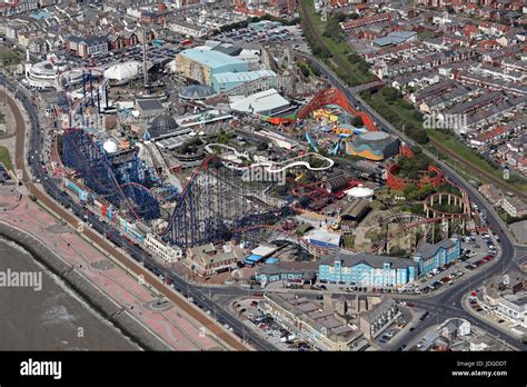 aerial view of Blackpool Pleasure Beach, UK Stock Photo - Alamy