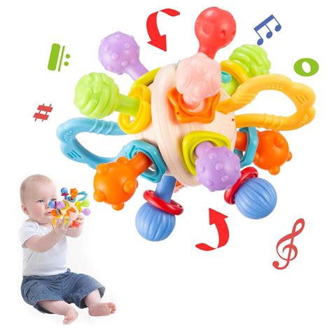 Teething Toys,Sensory Teething Teether Toys for Babies 0-6 Months,Baby ...