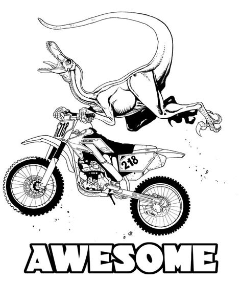 Honda CRF 150 Dirt Bike Coloring Page - Free Printable Coloring Pages for Kids