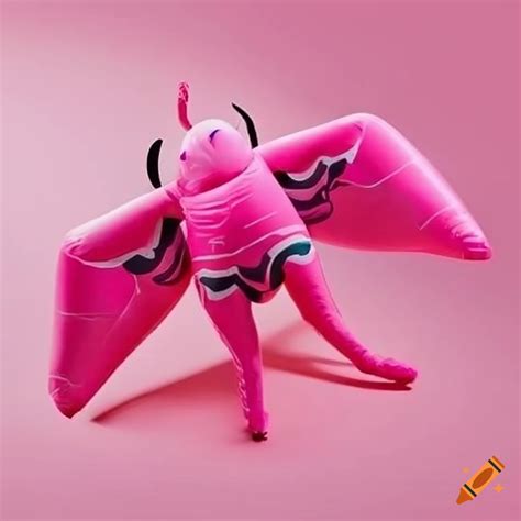 Pink silk moth shaped party balloon on Craiyon
