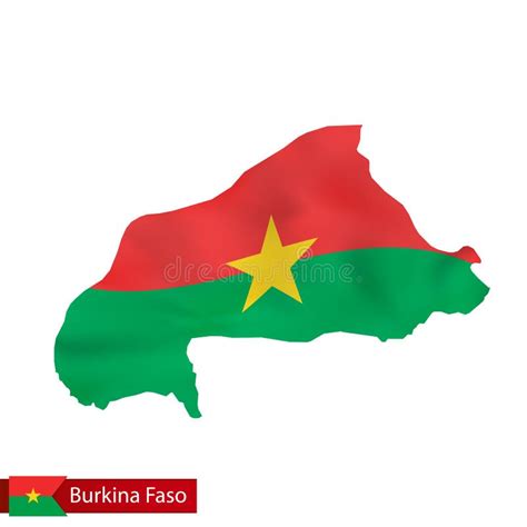 Burkina Faso Map with Waving Flag of Country. Stock Vector ...