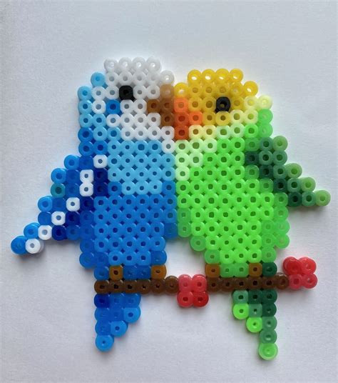 Love birds perler beads | Diy perler bead crafts, Easy perler bead patterns, Diy perler beads