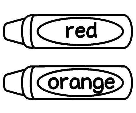 Red And Orange Crayons Coloring Page - Free Printable Coloring Pages for Kids