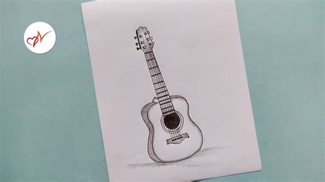 How to draw a realistic guitar | Music instrument pencil sketch drawing - YouTube