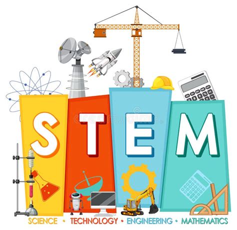 Stem Science Technology Engineering Math Word Art Stock Illustrations ...