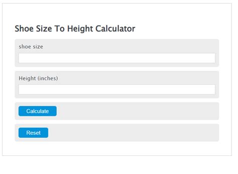 Shoe Size To Height Calculator - Calculator Academy