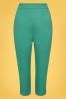 50s Gracie Classic Cotton Capris in Teal