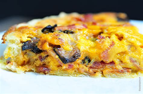 Bacon and Mushroom Quiche Recipe - Cooking | Add a Pinch | Robyn Stone