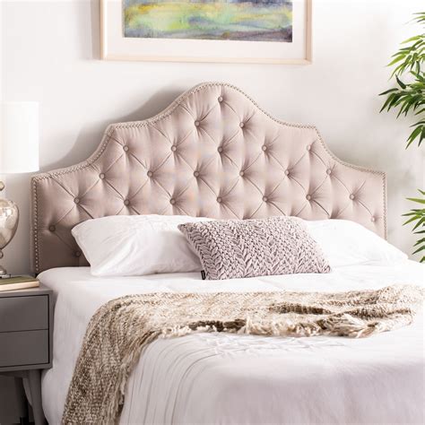 Arebelle Taupe Tufted Headboard Headboards - Furniture by Safavieh