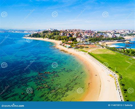 Santander City Beach Aerial View Stock Image - Image of nature, magdalena: 114073013