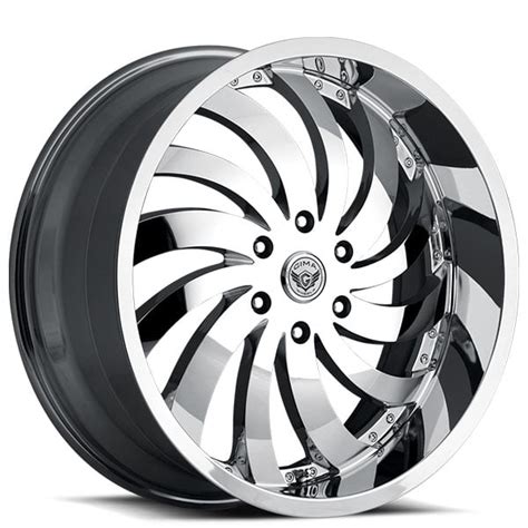 24x9" Gima 804 In Flames Chrome Wheels (6x135/139, +30)