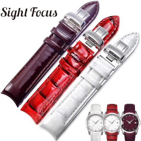 18mm Patent Leather Ladies Watch Strap for Tissot Watch Bands 1853 Woman Bracelets Clock Female ...