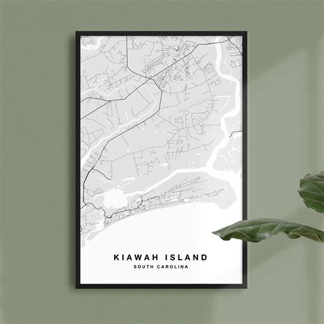 Kiawah Island Map Print Kiawah Island Poster Kiawah Island Art - Etsy