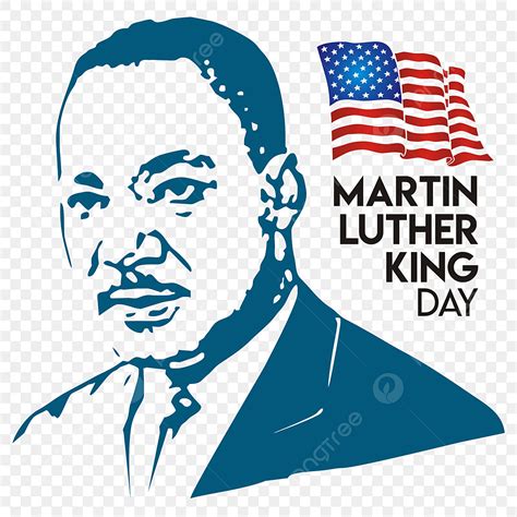 Martin Luther King Vector PNG Images, Martin Luther King Day With Flag ...