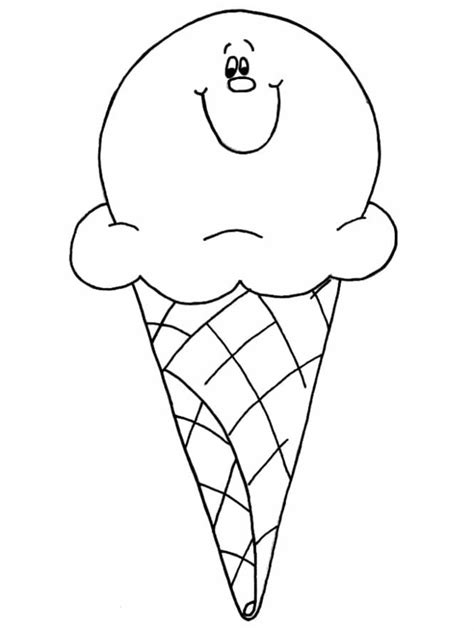 Easy Ice Cream Cone Coloring Page - Free Printable Coloring Pages for Kids