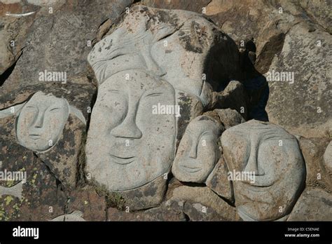 stone sculptures, Stone and Man project, Qaqortoq, Greenland (Danish ...