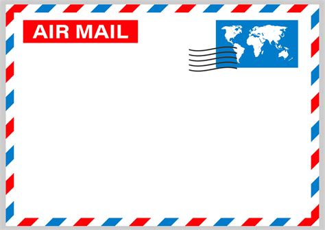 Air mail envelope with postal stamp isolated on white background ...