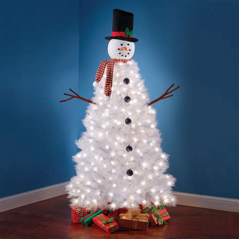 Illuminated Snowman Christmas Tree - The Green Head