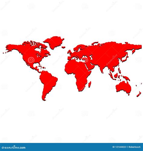 Red World Map Stock Photos - Image: 12144433