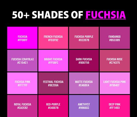 50 Shades, Color Shades, Different Shades Of Pink, Shades Of Purple, Peachy Pink, Bright Pink ...