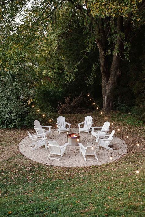 DIY Pea Gravel Fire Pit Patio | Julie Blanner | Fire pit landscaping, Outdoor fire pit area ...