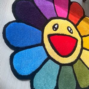 Takashi Murakami Flower Rug Smile Japanese Tufted Rug - Etsy