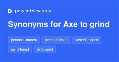 Axe To Grind synonyms - 153 Words and Phrases for Axe To Grind