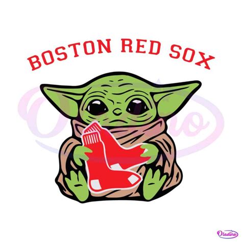 Baby Yoda Hug Logo Boston Red Sox SVG Digital Cricut File