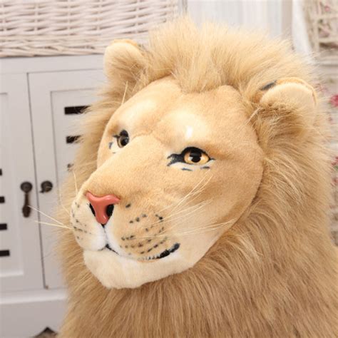 Buy Giant Realistic Lion Plush Stuffed Lion Pillow Kids Animal Toys ...