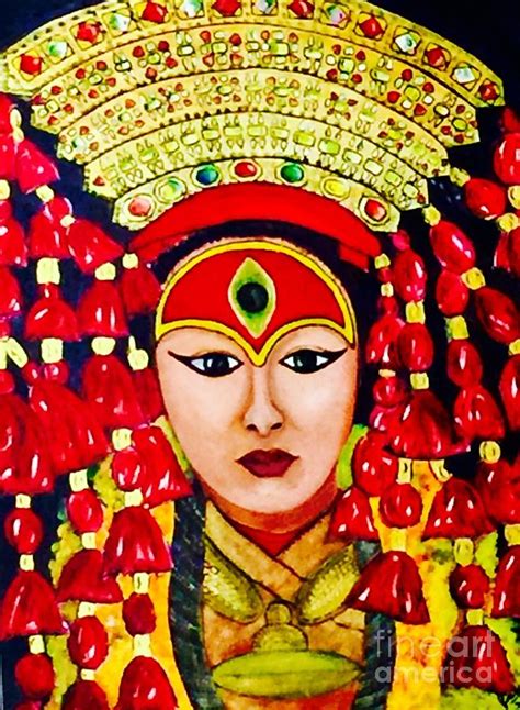 Living Goddess Kumari Painting by Rosco Rajbhandary