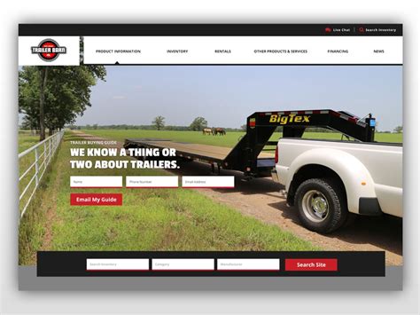 Big Tex Trailers Homepage by Jordan P on Dribbble