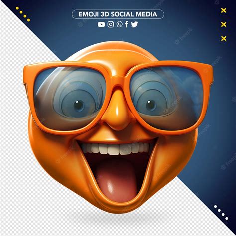 Free PSD | Very happy orange 3d emoji