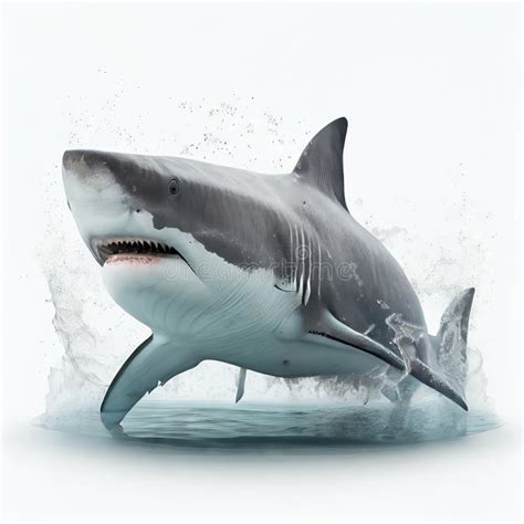 Great White Shark Jumping Out of the Water. Generative AI Stock Photo ...