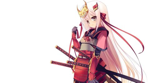 Anime Girl Samurai Red HD Wallpapers - Wallpaper Cave