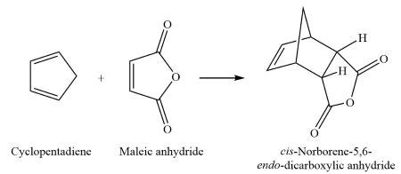 Give the mechanism for the reaction of cyclopentadiene with maleic ...