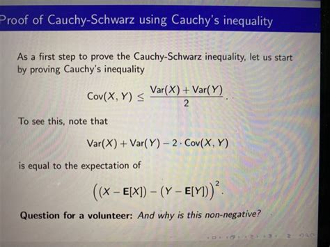 Solved Proof of Cauchy-Schwarz using Cauchy's inequality As | Chegg.com