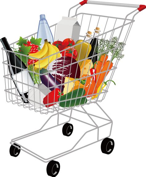 Grocery Shopping Cart Png Pic - Full Shopping Cart Clipart Transparent ...