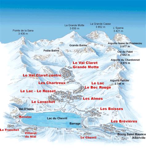 Tignes town & Resort Maps