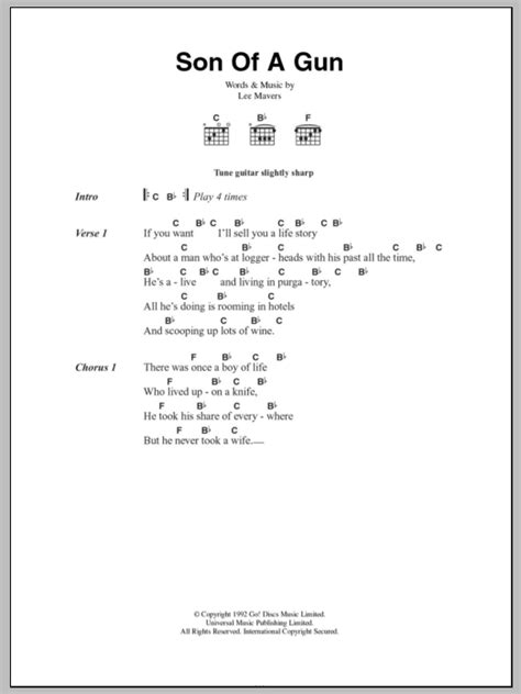 Son Of A Gun by The La's - Guitar Chords/Lyrics - Guitar Instructor