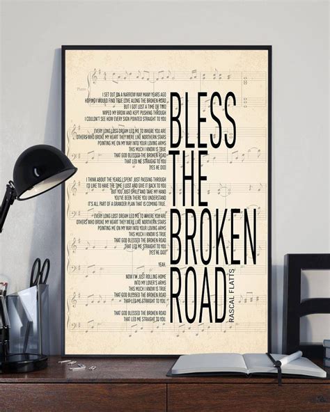 Bless The Broken Road Rascal Flatts Lyrics Poster Unframe | Etsy