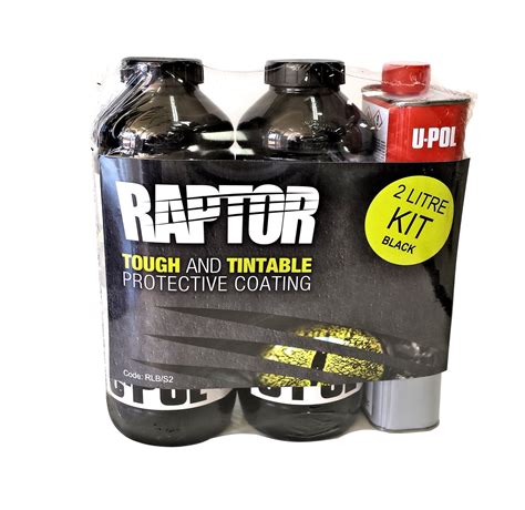 BLACK RAPTOR BY U-POL UPOL BED LINER KIT 2 PACK URETHANE COATING UTE T ...