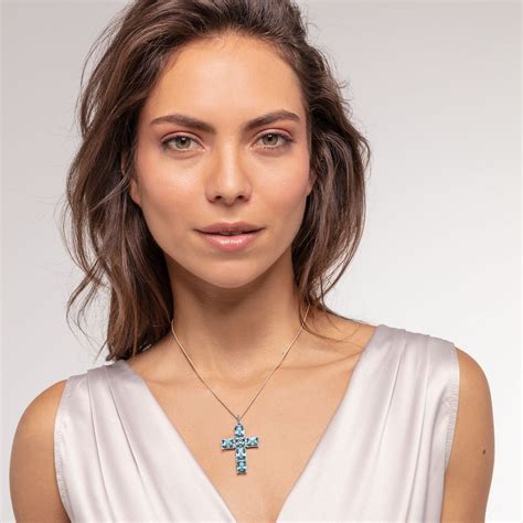Blue Stone With Star Cross Pendant - Large – Home Treasures & More