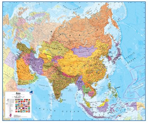 Wall Map of Asia - Large Laminated Political Map