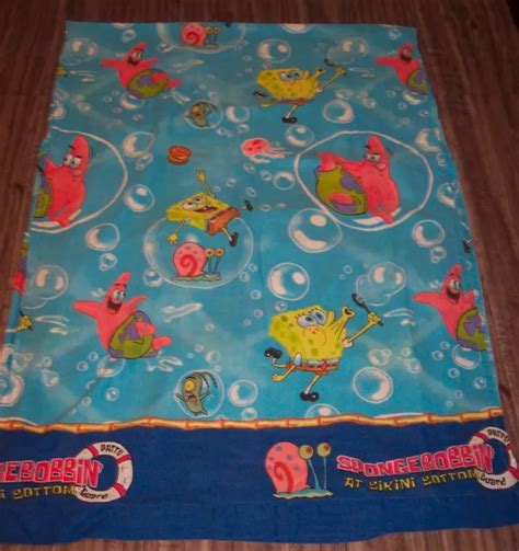 SPONGEBOB SQUAREPANTS AT Bikini Bottom Patrick Nickelodeon TWIN Size FLAT Sheet £18.68 - PicClick UK