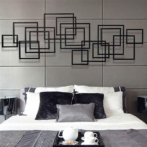 Rectangle Black Wall Decor Minimalist Metal Geometric Art - Wall Decor ...