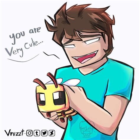 Bee & Herobrine || Minecraft || By Vruzzt (DeviantArt) | Minecraft comics, Minecraft anime ...