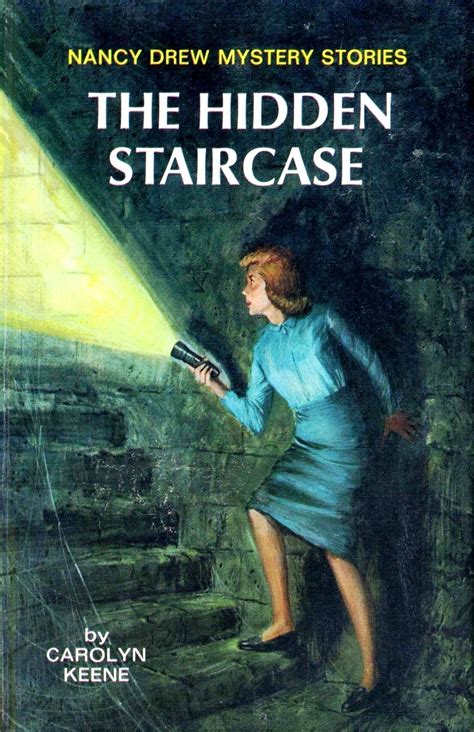 Nancy Drew Mystery Stories / The Hidden Staircase by Carolyn Keene / Book cover / 1959 (Rudy N ...