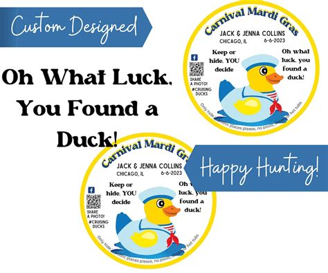 Lucky Duck Customized Crusing Ducks Tags Digital Download - Etsy