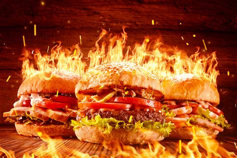 Burger Fire Photo Manipulation on Behance