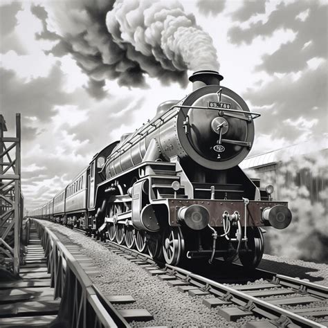 Premium AI Image | illustration of train on railroad